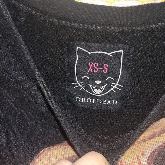 Rare! Melting Mickey Mouse Drop Dead Emo Punk Sweatshirt Top - Picture 4 of 8